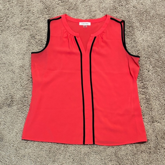 Calvin Klein Women's Pink Sleeveless Blouse - Picture 1 of 3